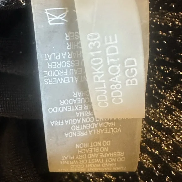 Calvin Klein Green and Gold Ribbed Sheath Dress - Picture 4 of 14